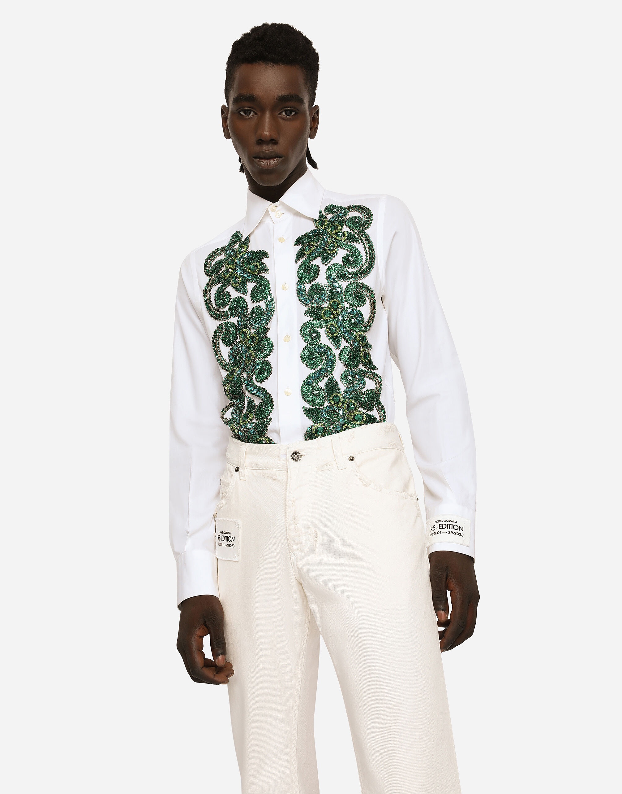 Cotton poplin shirt with embroidery - 2