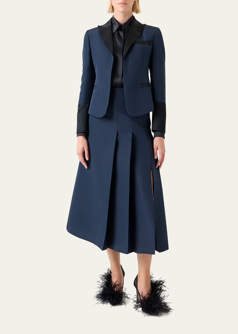 AKRIS Deneuve Ottoman Silk-Blend Cutaway Jacket outlook