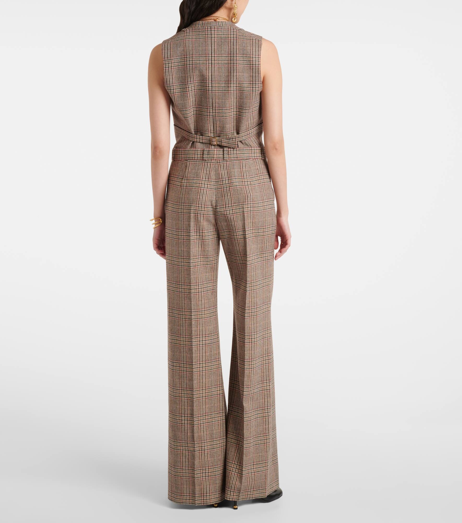 Prince of Wales check wide-leg pants - 3