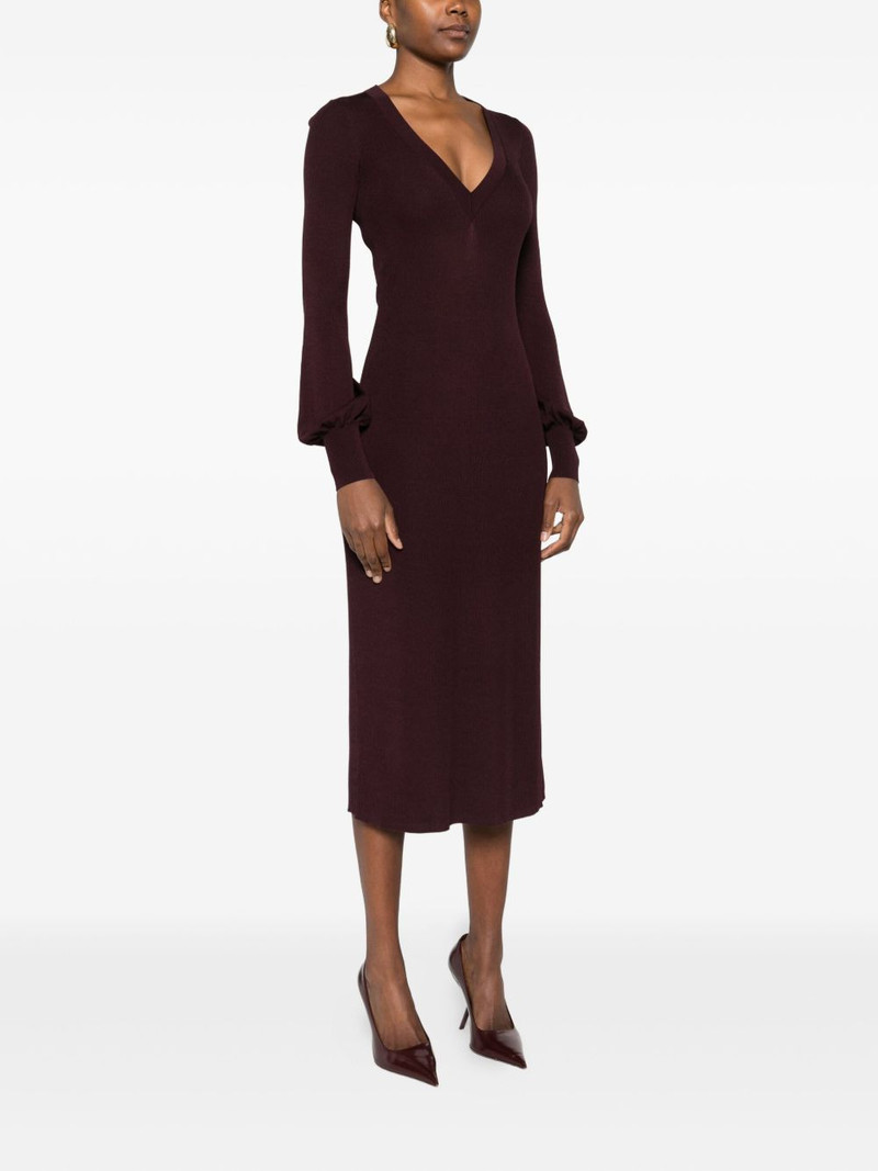 v-neck balloon-sleeve dress 3