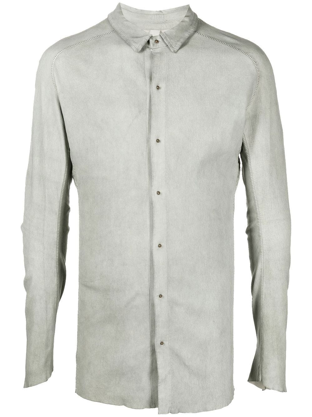 suede long-sleeve shirt - 1