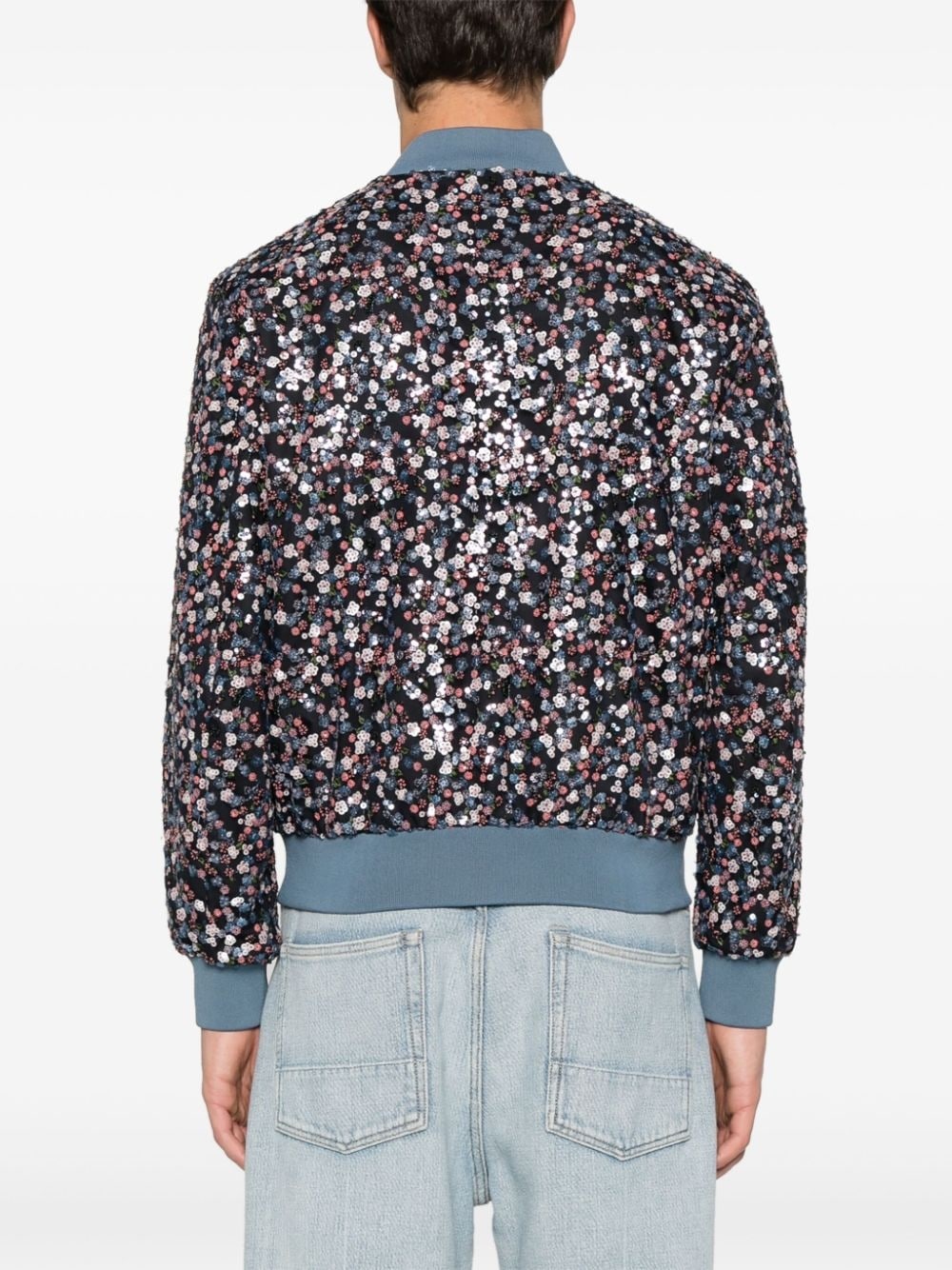 Blossoms floral-embroidery sequinned jacket - 4