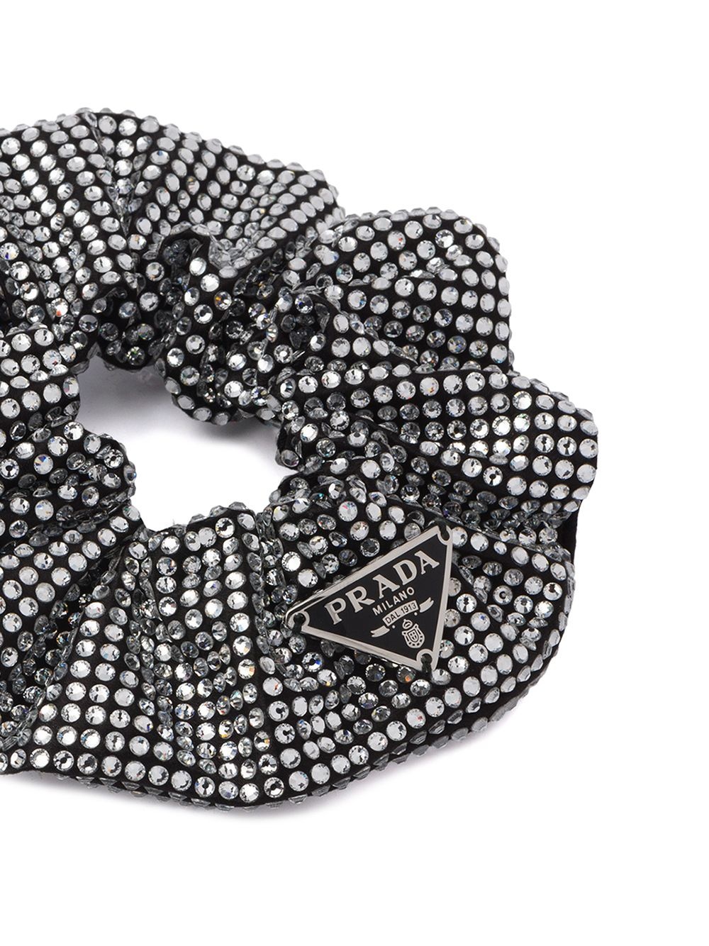 triangle-logo crystal-embellished scrunchie - 3