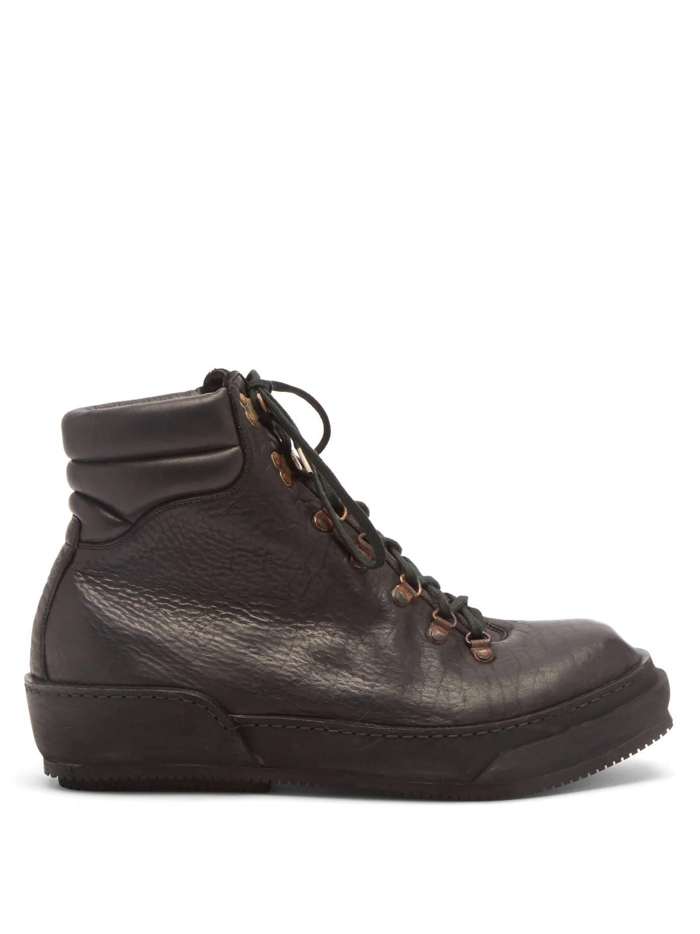 Grained leather hiking boots - 1