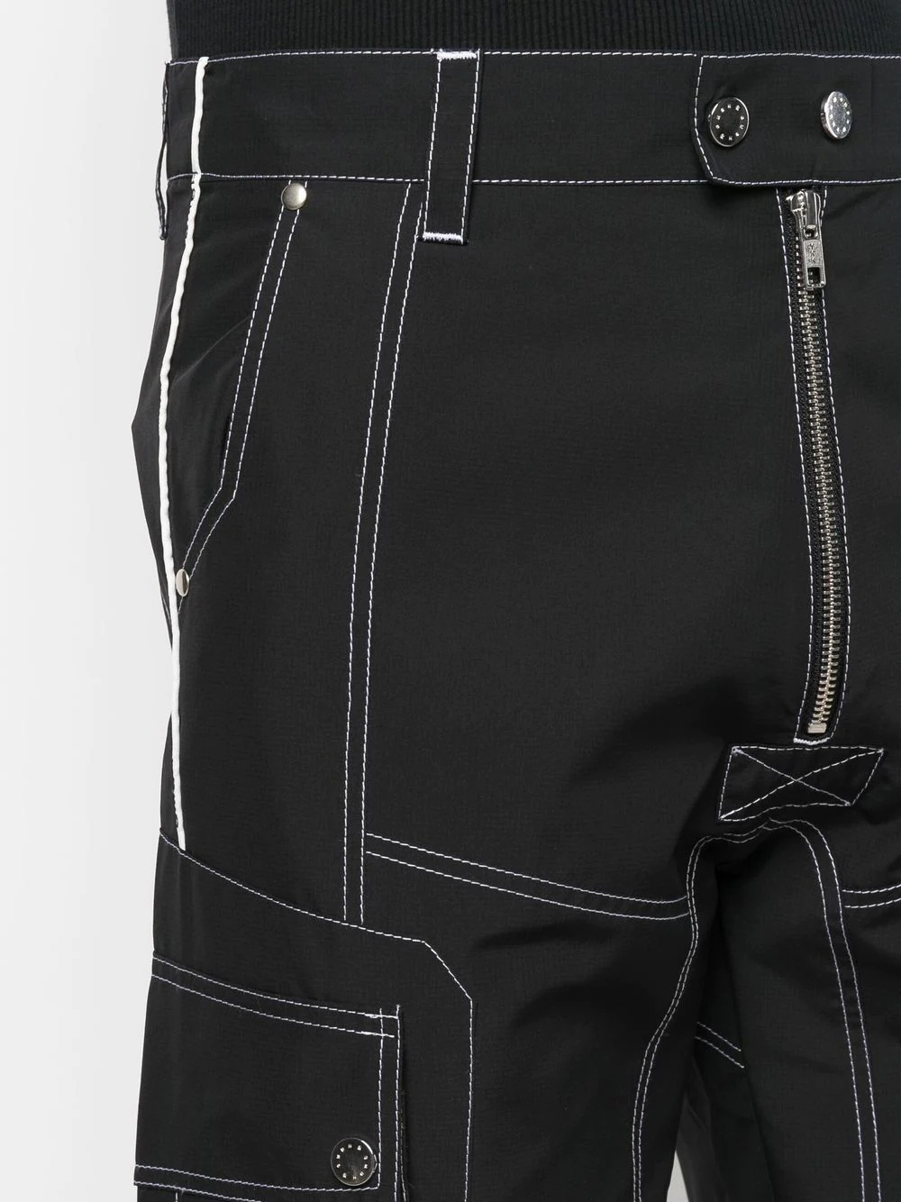 contrast-stitching straight-leg trousers - 5