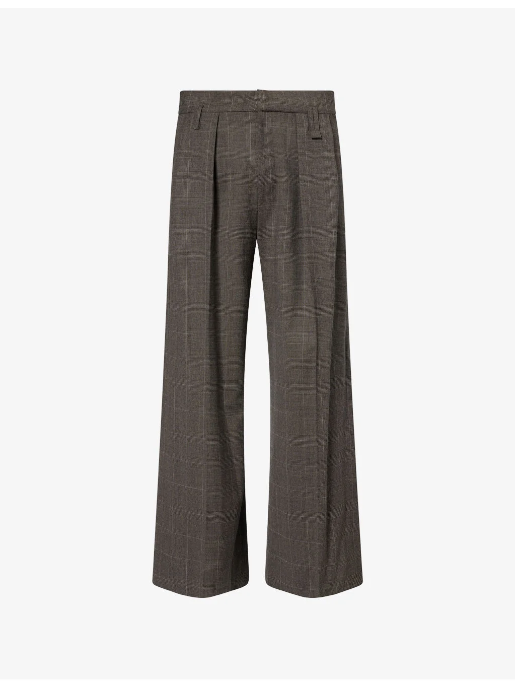 Peeling-Waist Wide-Leg Wool-Blend Trousers - 1