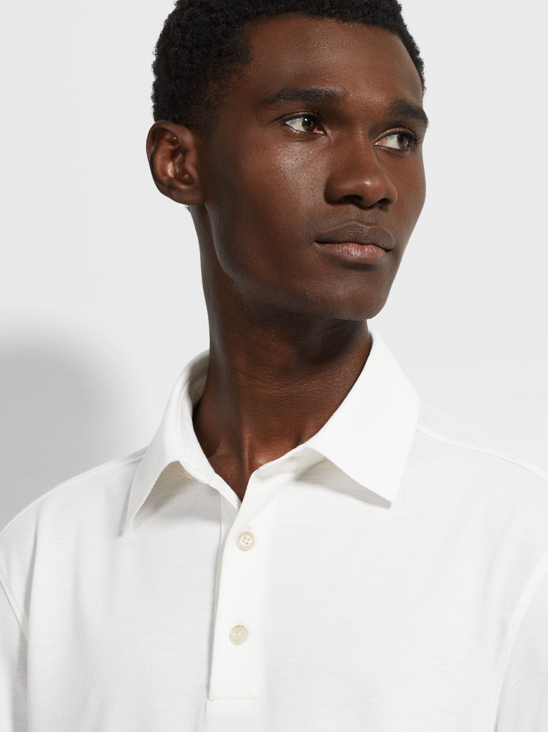 ZEGNA WHITE VELLUS AUREUM POLO SHIRT outlook
