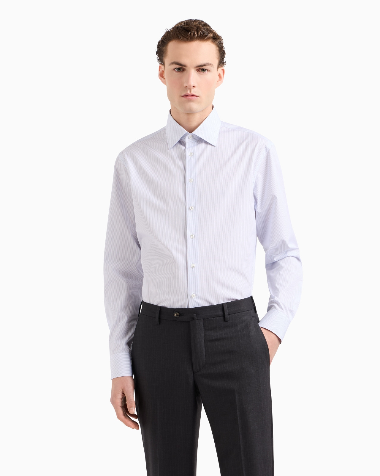 REGULAR-FIT SHIRT IN LUXURY STRIPED COTTON - 4