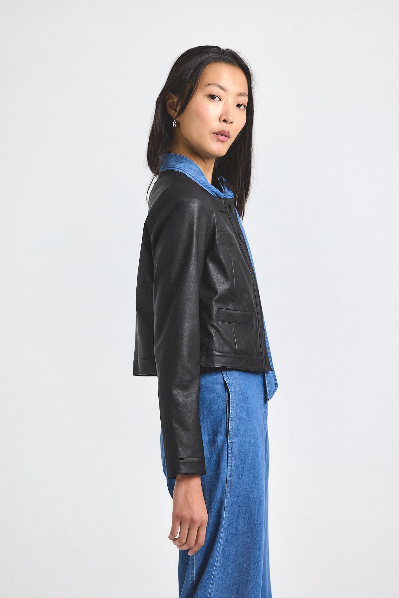PENNY STRETCH LEATHER JACKET - 4
