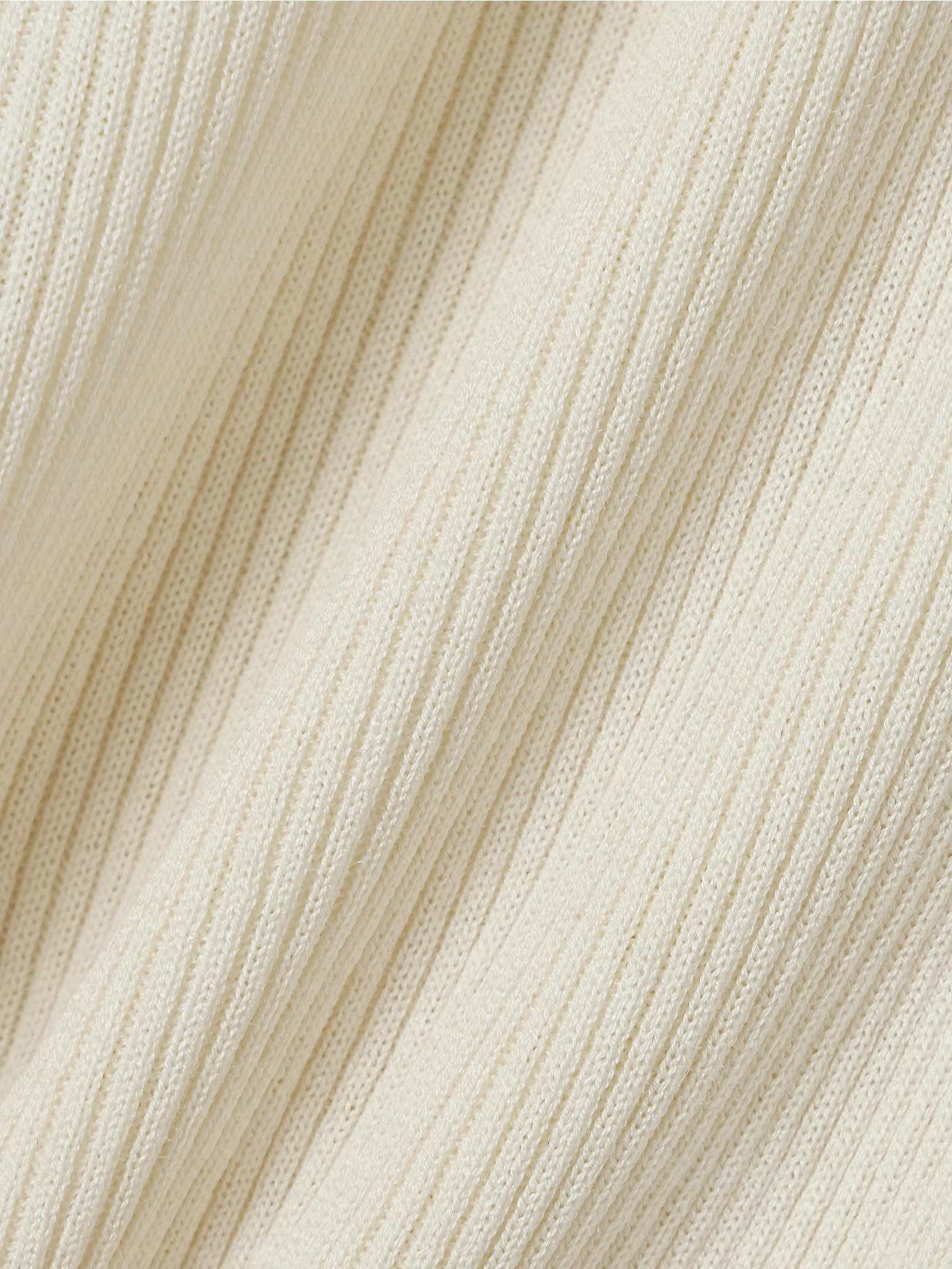 Francene ribbed silk Henley T-shirt Ivory - 5