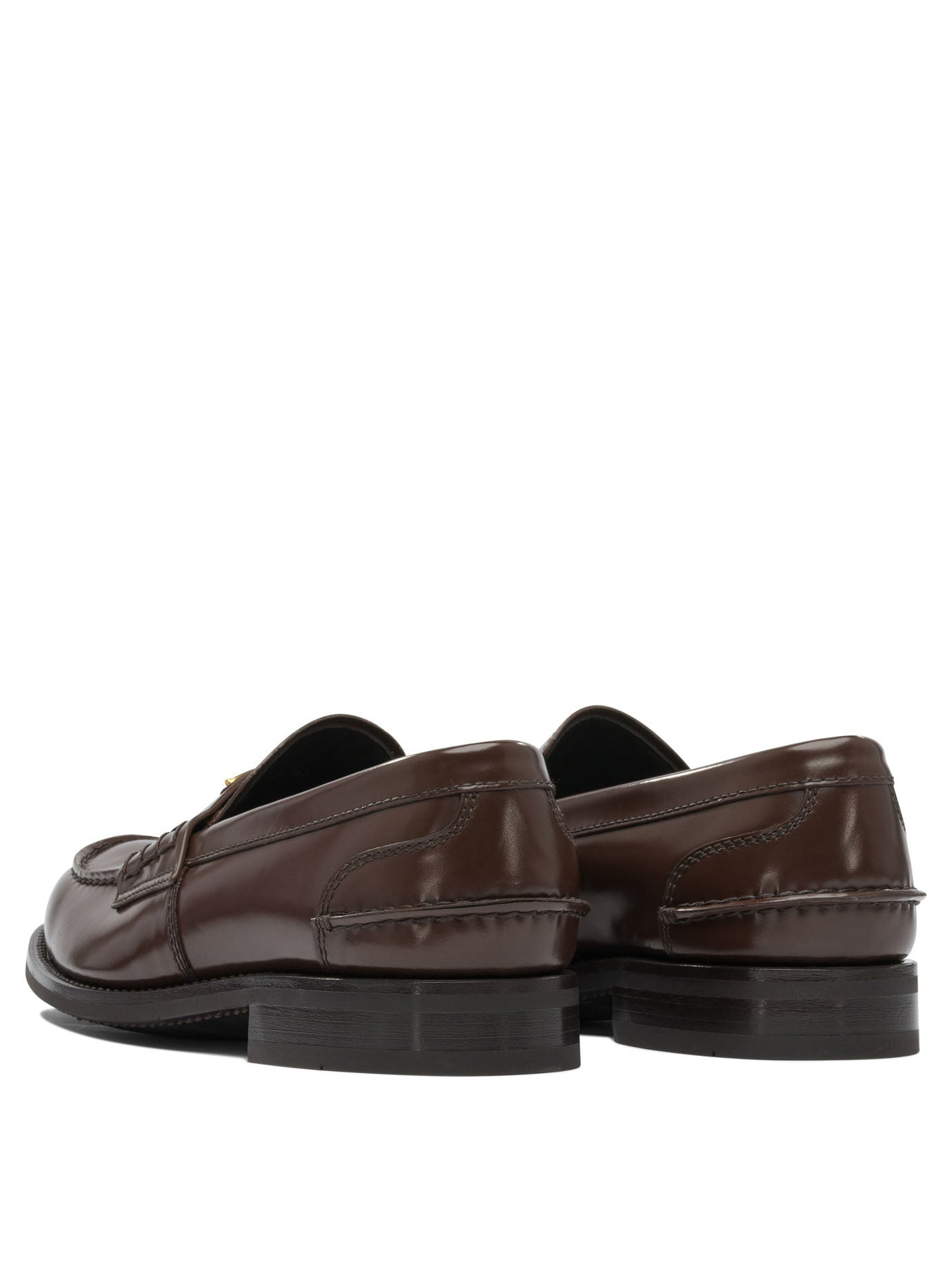 Prada Brushed Leather Loafers - 4