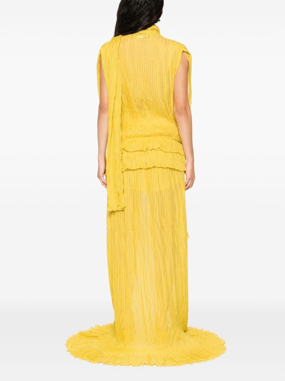 pleated asymmetric midi dress - 4