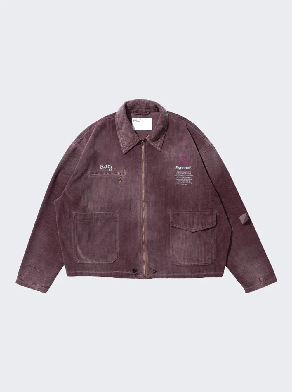 Synanon Cord Work Jacket Burgundy - 1