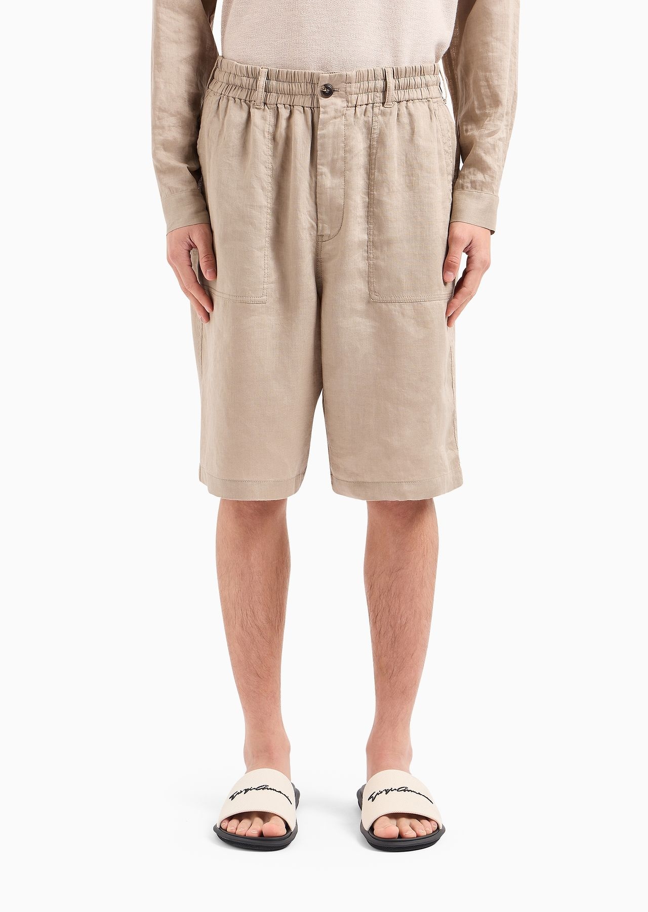 Linen canvas Bermuda shorts - 2