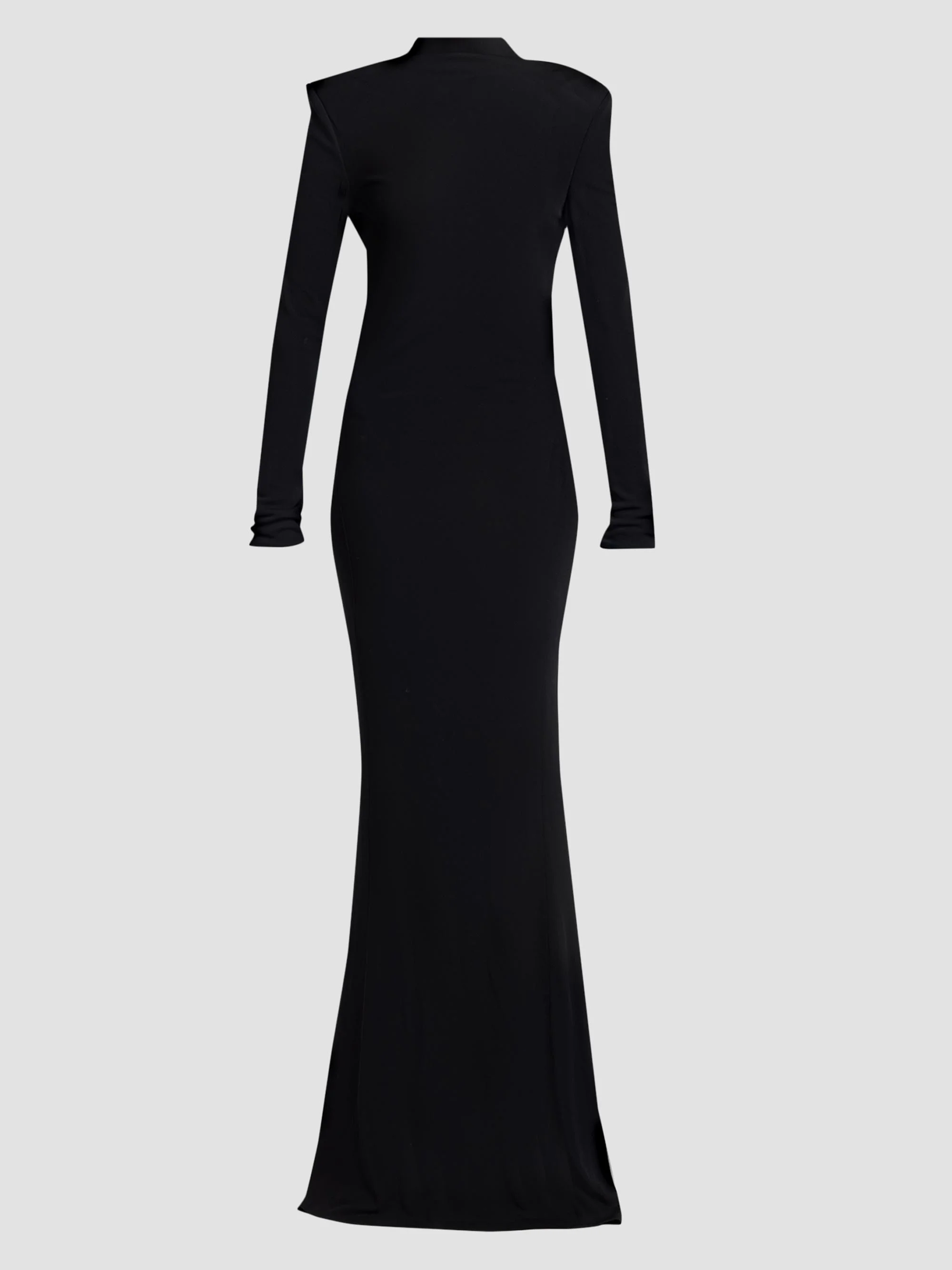 Women's Mock Turtleneck Mermaid Gown - Black - 1