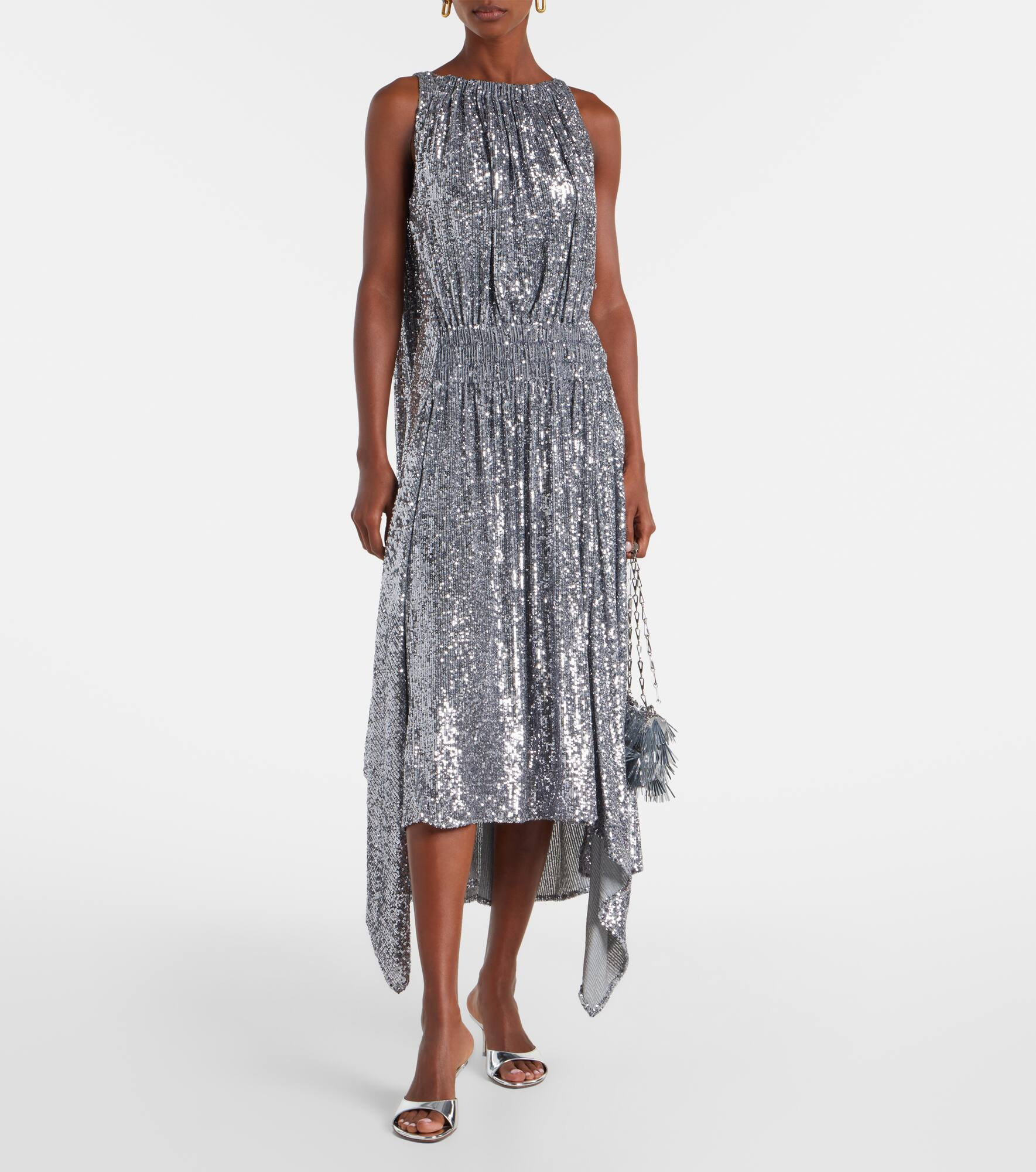 Sequined gathered cocktail dress - 2