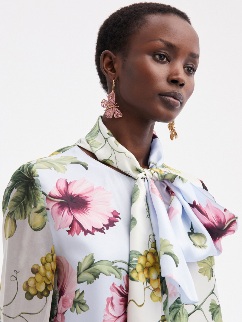 FIG & GRAPES SILK CHIFFON BLOUSE 5