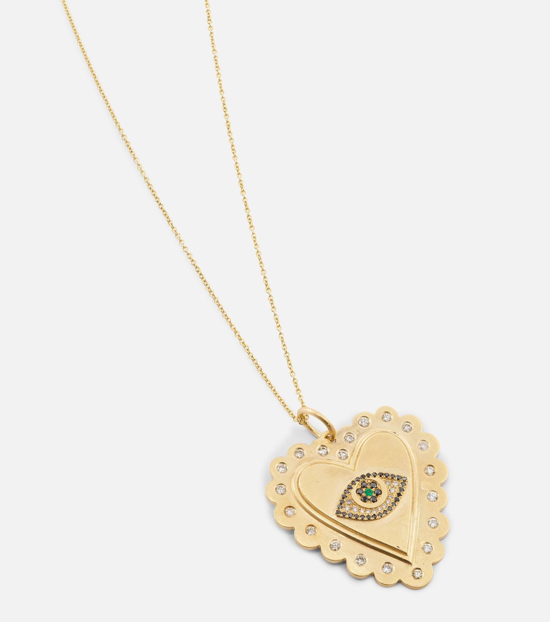 18kt gold necklace with diamonds and tsavorites - 6