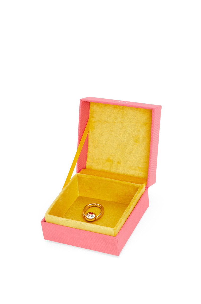 Anagram Pebble ring in sterling silver and crystals 8