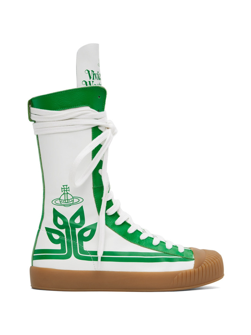 White & Green Boxing Sneakers 1