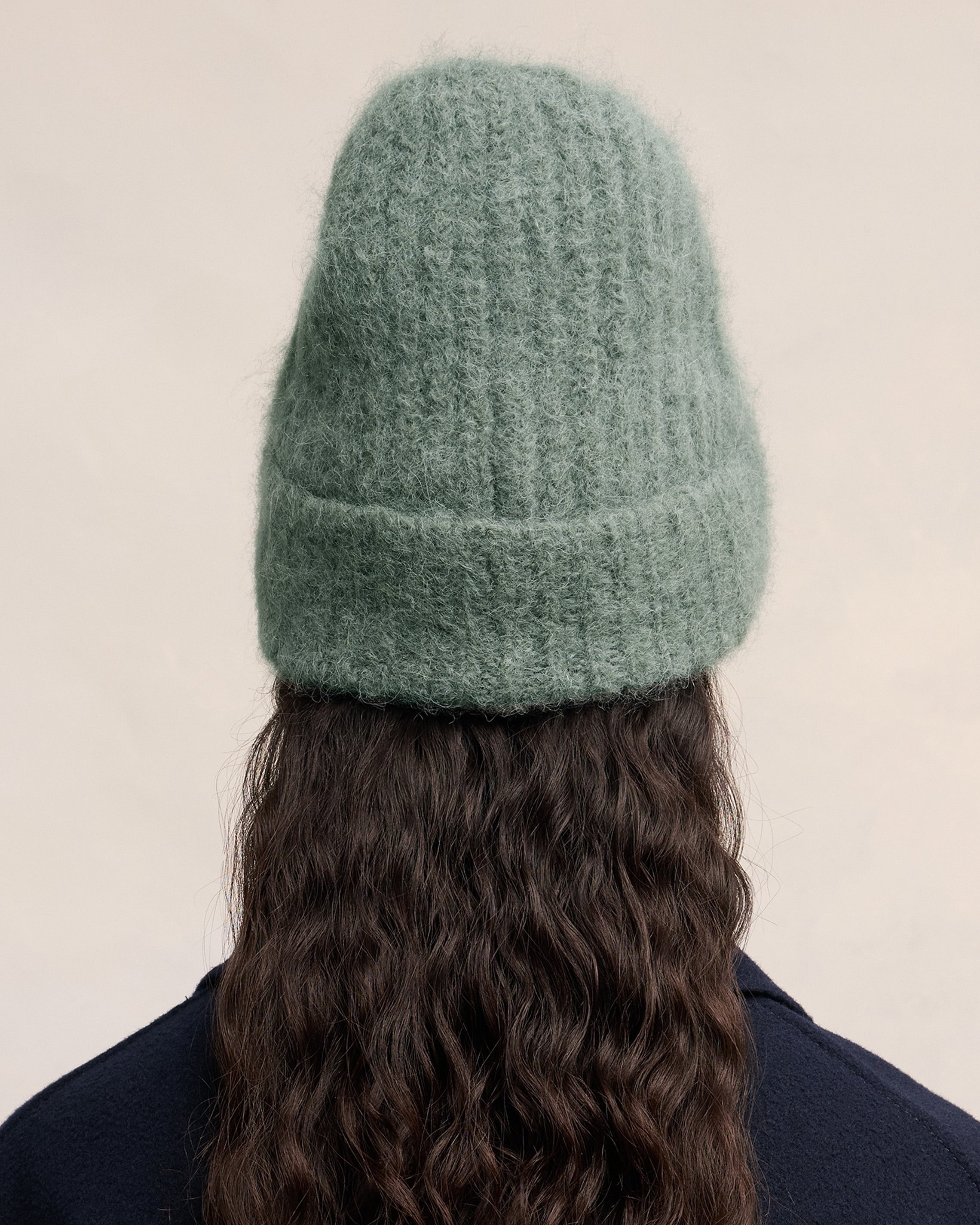 ALPACA MOHAIR RIBBED BEANIE - 4