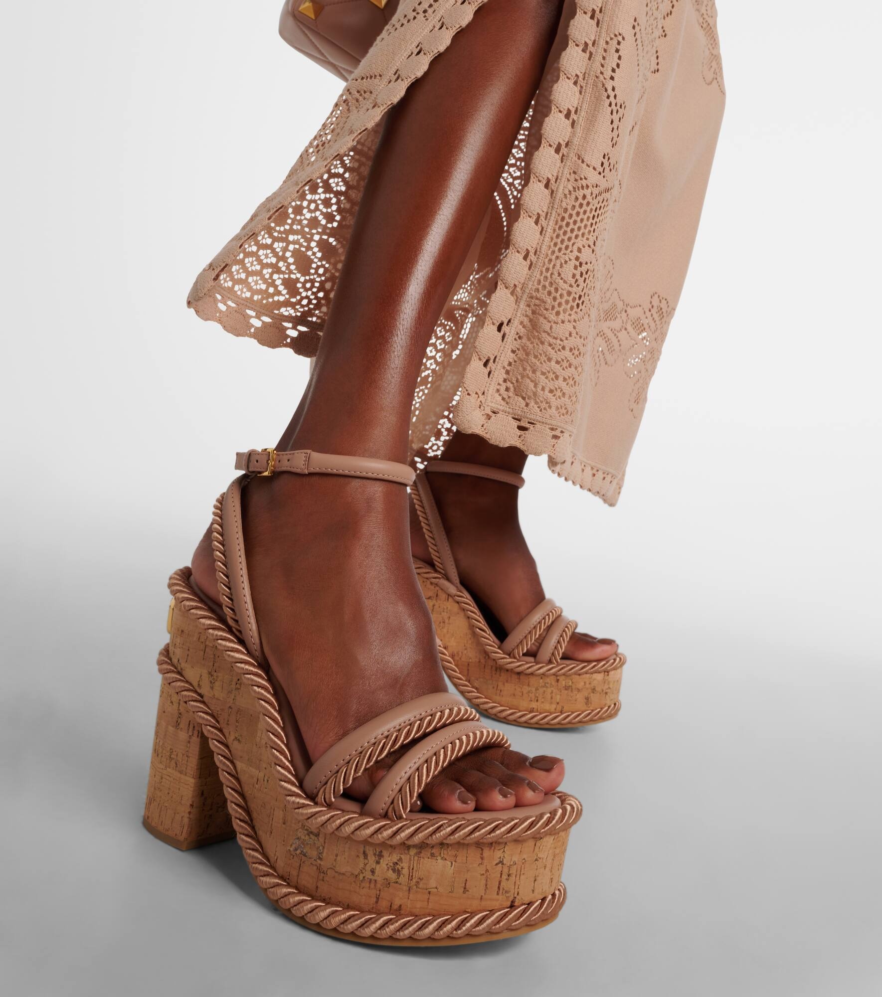 VLogo Summerblocks leather platform sandals - 4
