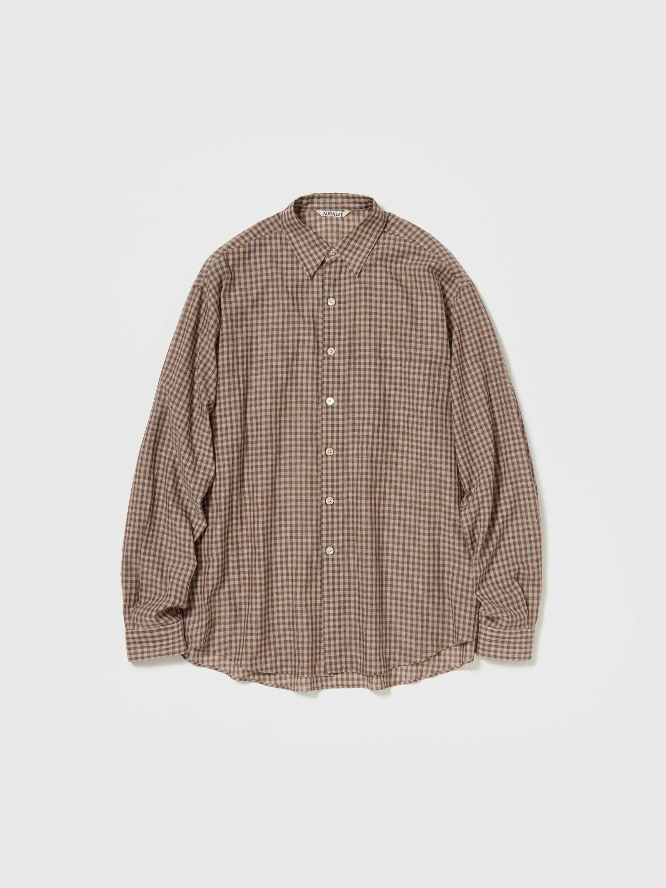 AIRY LIGHT COTTON CHECK BIG SHIRT - 1
