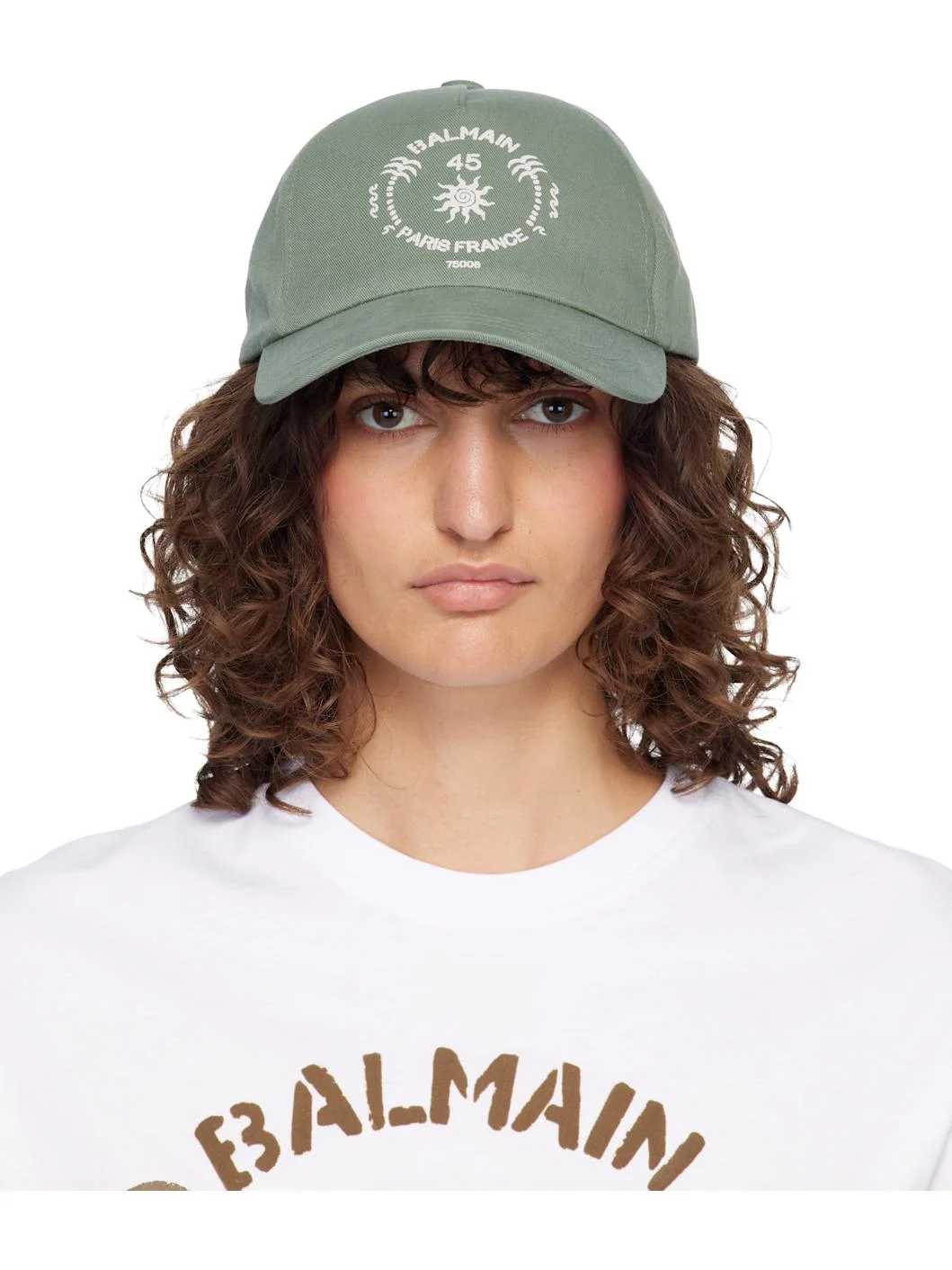 Green 'Balmain Paris' Cap - 1
