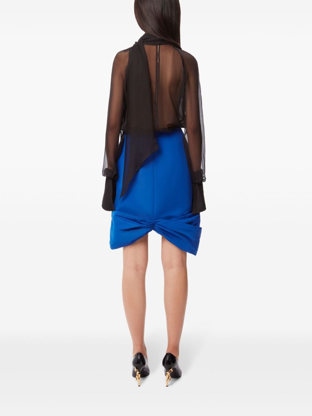 Taffeta Bow Peplum Mid Skirt - 4