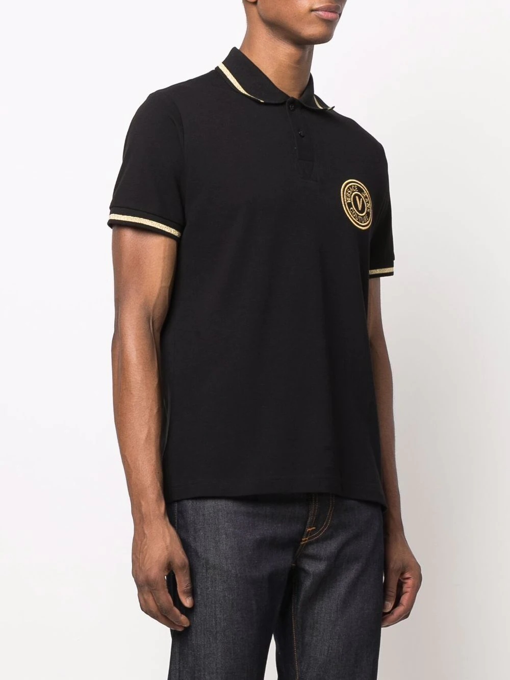 logo-embroidered cotton polo shirt - 3