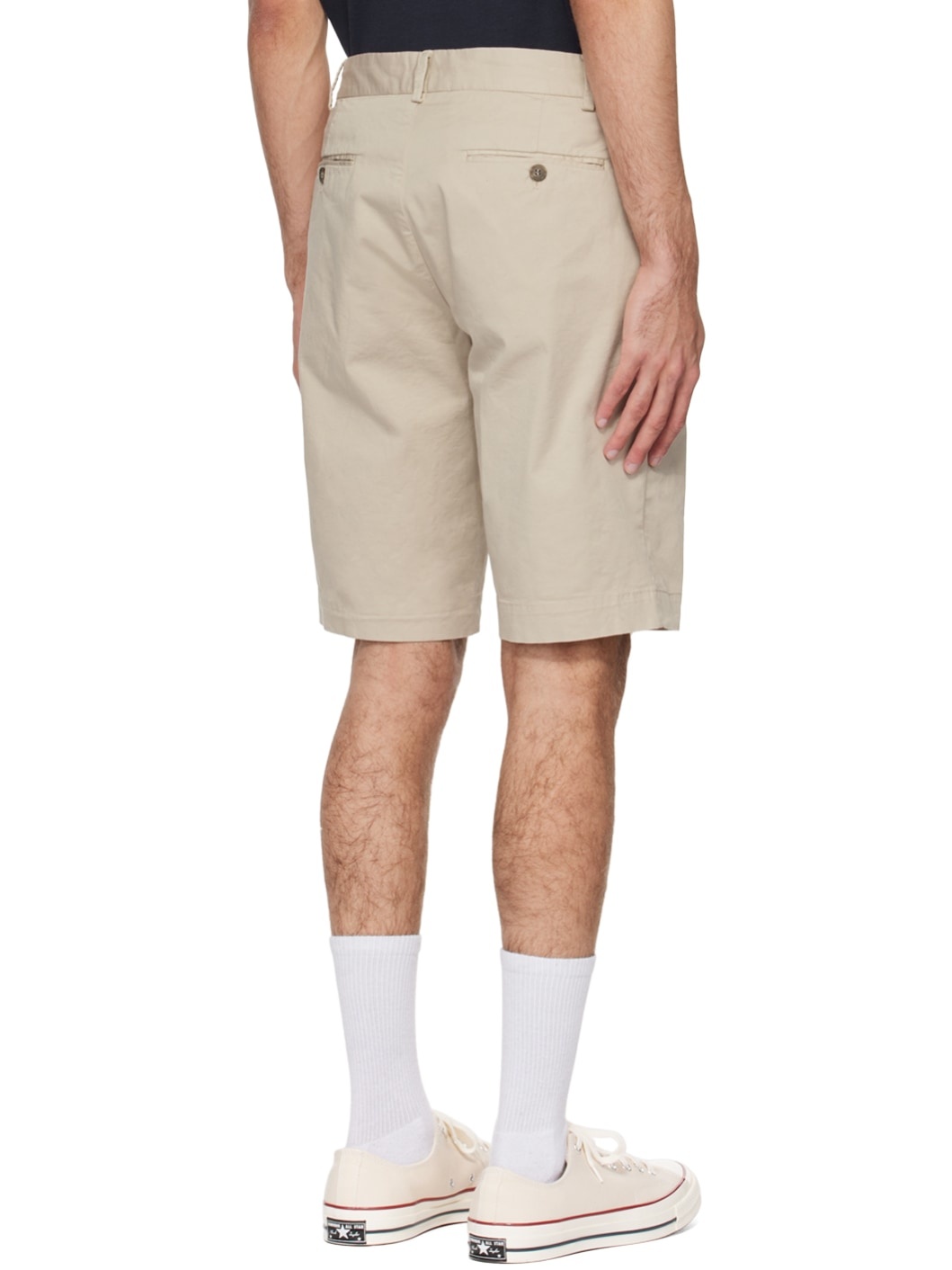 Beige Four-Pocket Shorts - 3