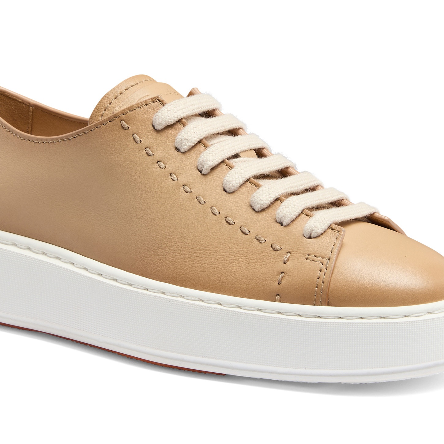 Women's light brown leather sneaker - 6