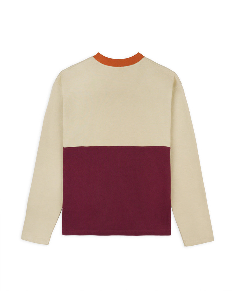 BRAIN DEAD Gastromaniac Long Sleeve Football Shirt- Tan outlook