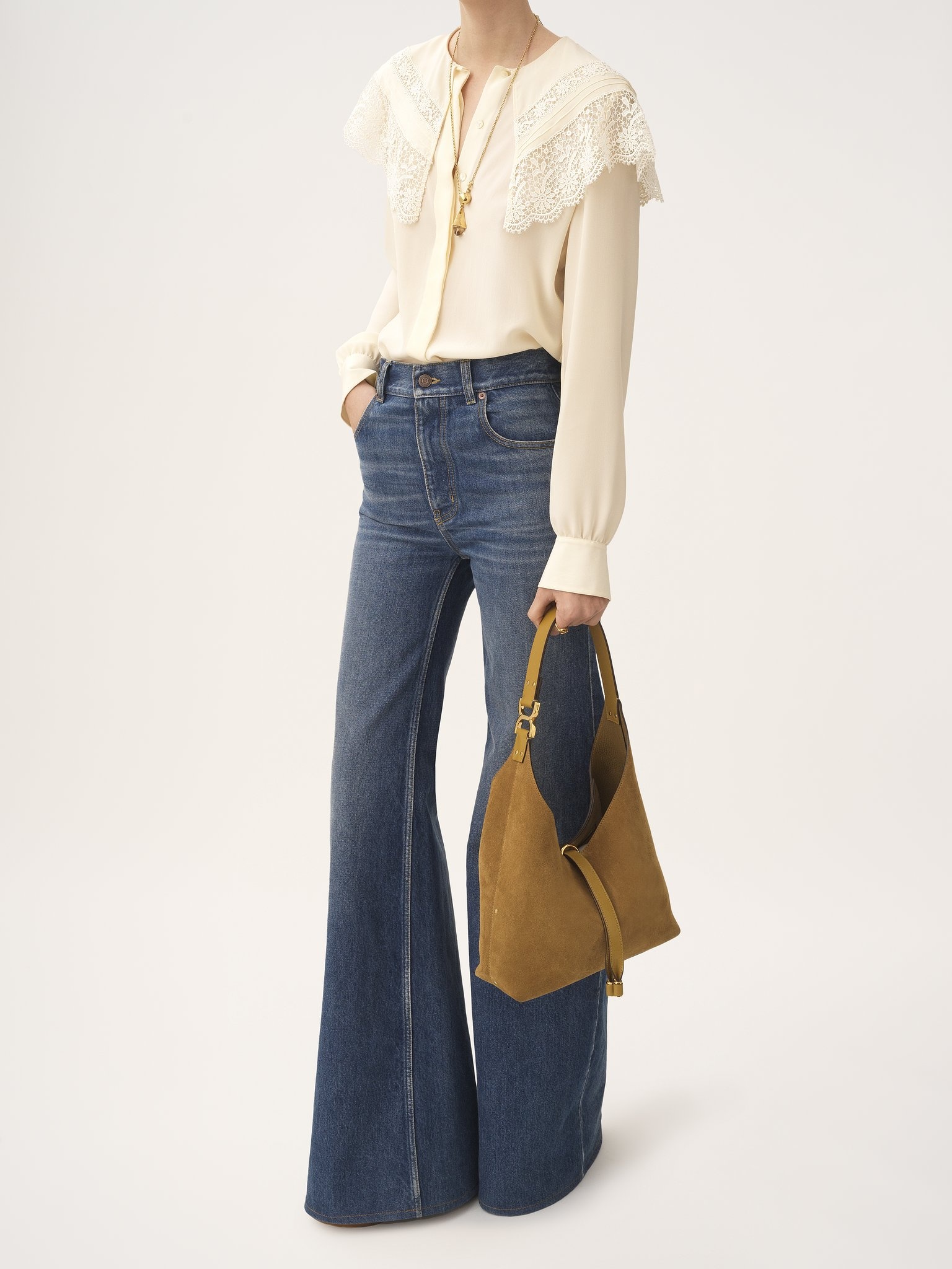 SMALL MARCIE HOBO BAG IN SUEDE LEATHER - 8