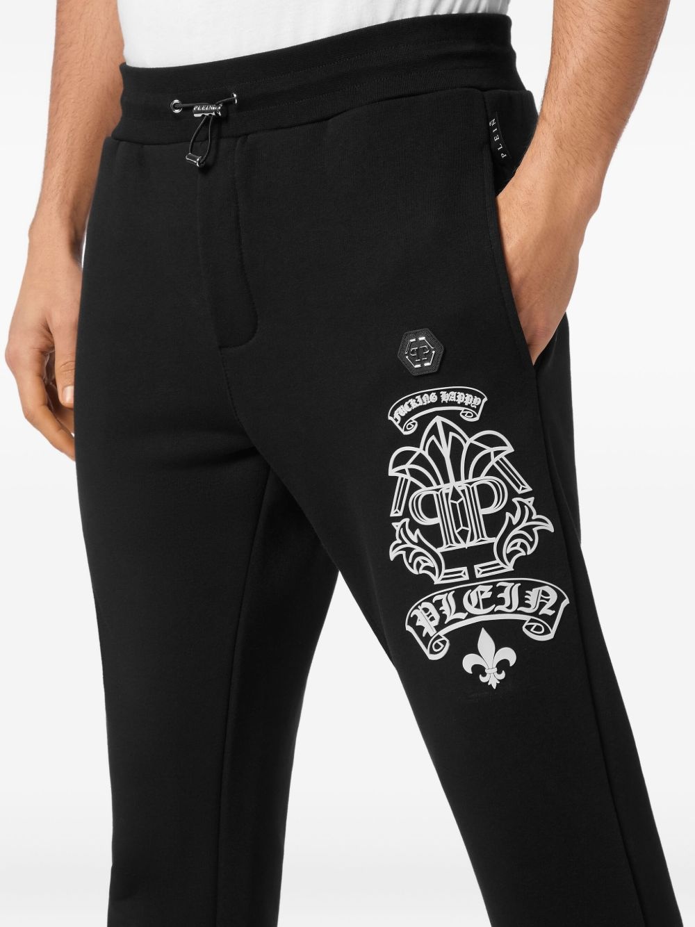 graphic-detail tapered track pants - 5