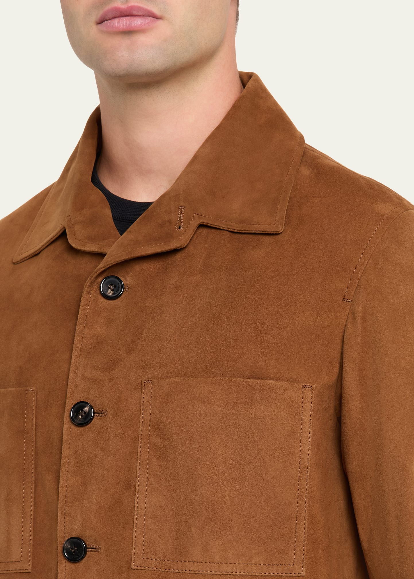 Men's Evandro Leather Overshirt - 5