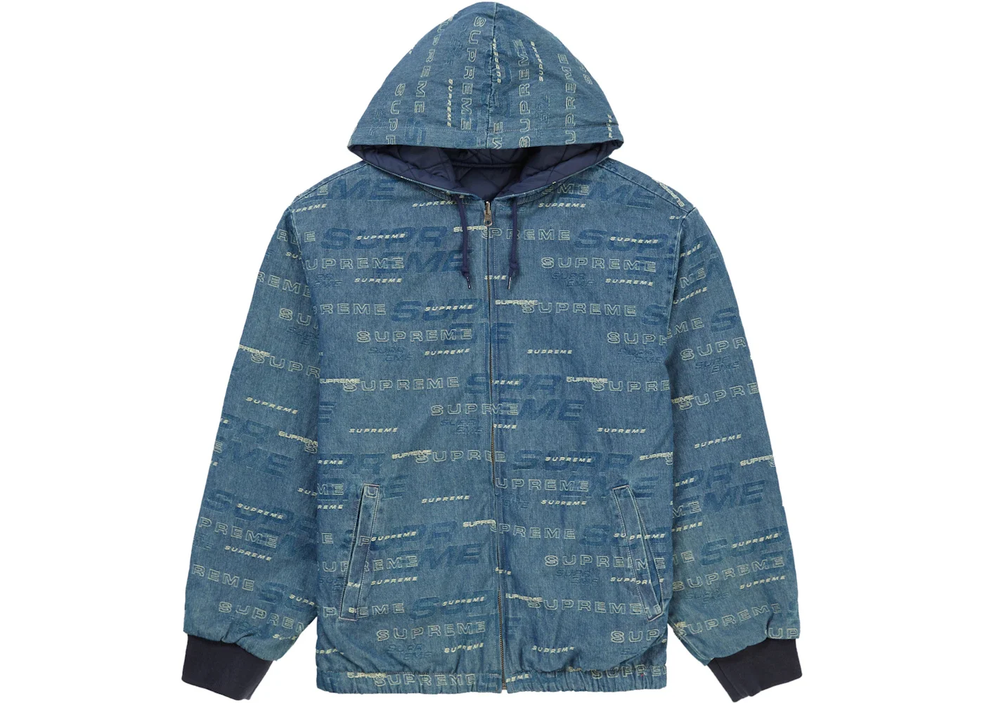 Supreme Reversible Dimensions Logo Denim Work Jacket Blue - 1
