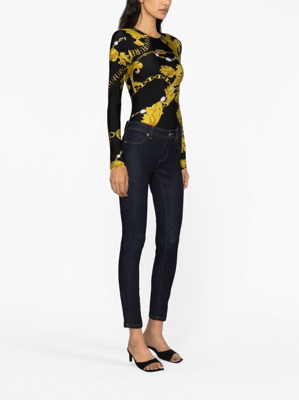 baroque-print bodysuit - 4