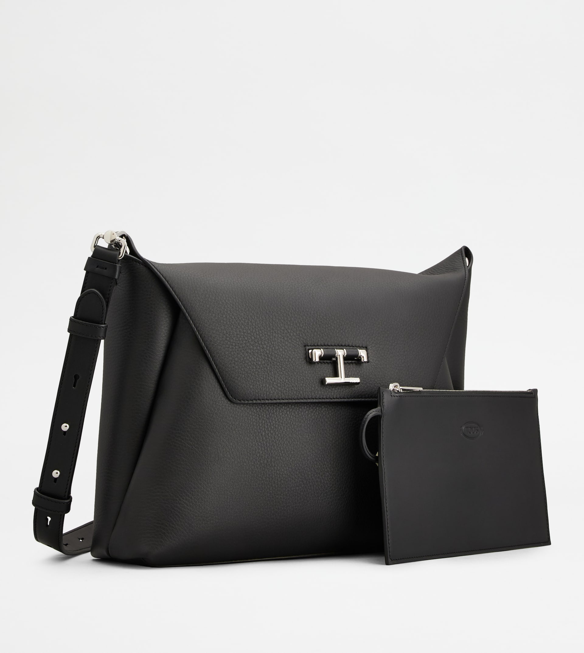 DOCUMENT HOLDER POUCH IN LEATHER - BLACK - 2