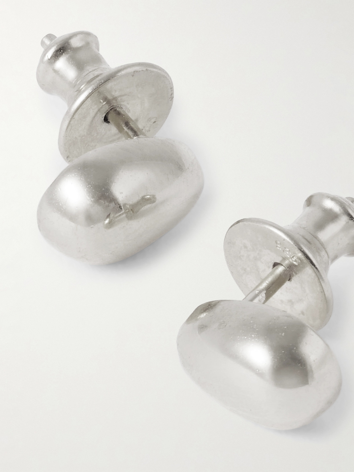 Tiny Egg Silver Earrings - 3