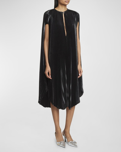 Givenchy Metallic Pleated Cap-Sleeve Midi Dress outlook