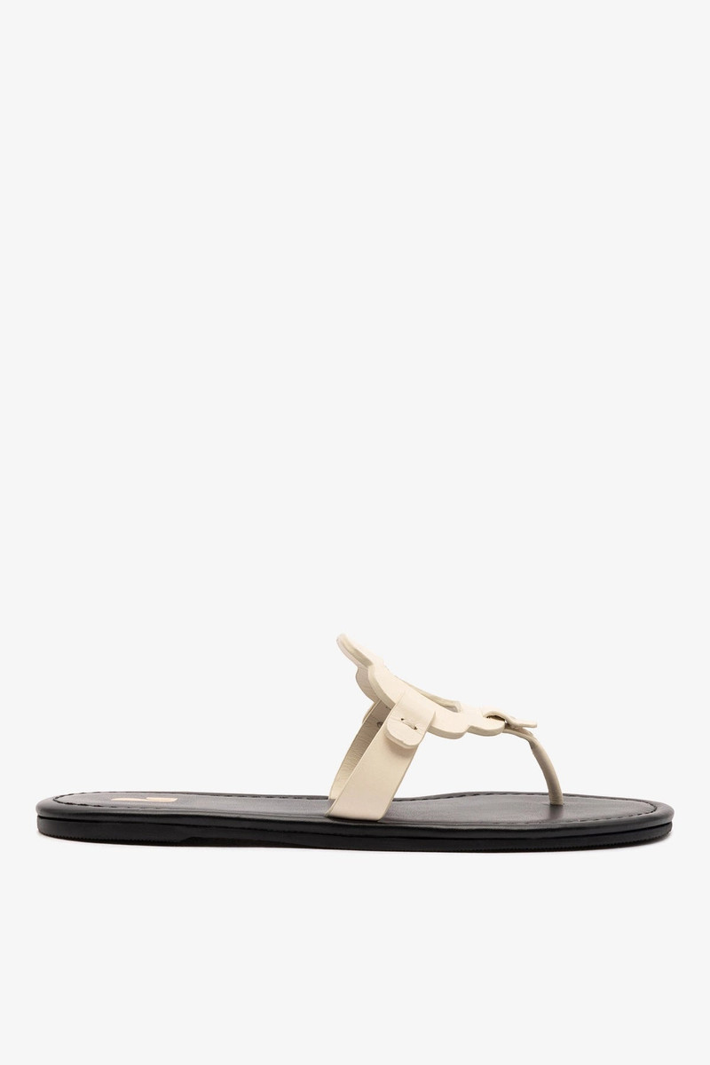 Margherita Thong Sandal In Ivory Leather 1