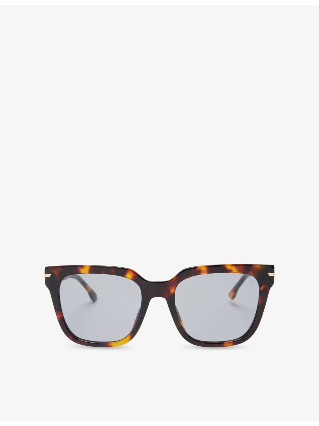 Tortoiseshell Rectangular Acetate Sunglasses - 1