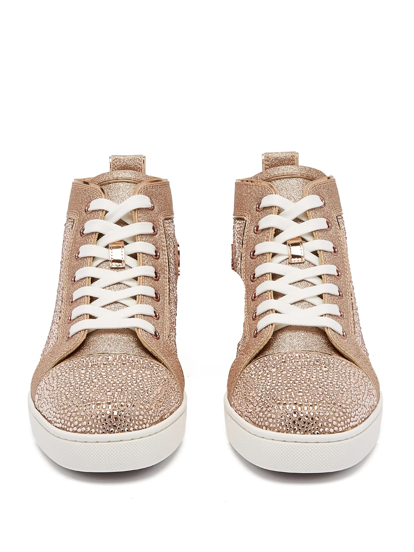 Louis crystal-embellished high-top suede trainers - 5