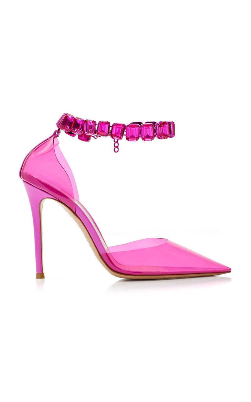Crystal-Embellished PVC Pumps pink - 1