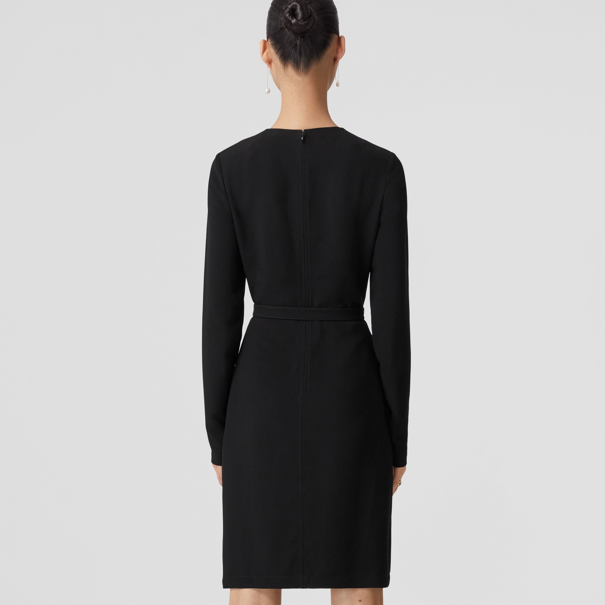 Long-sleeve Monogram Motif Belted Dress - 3
