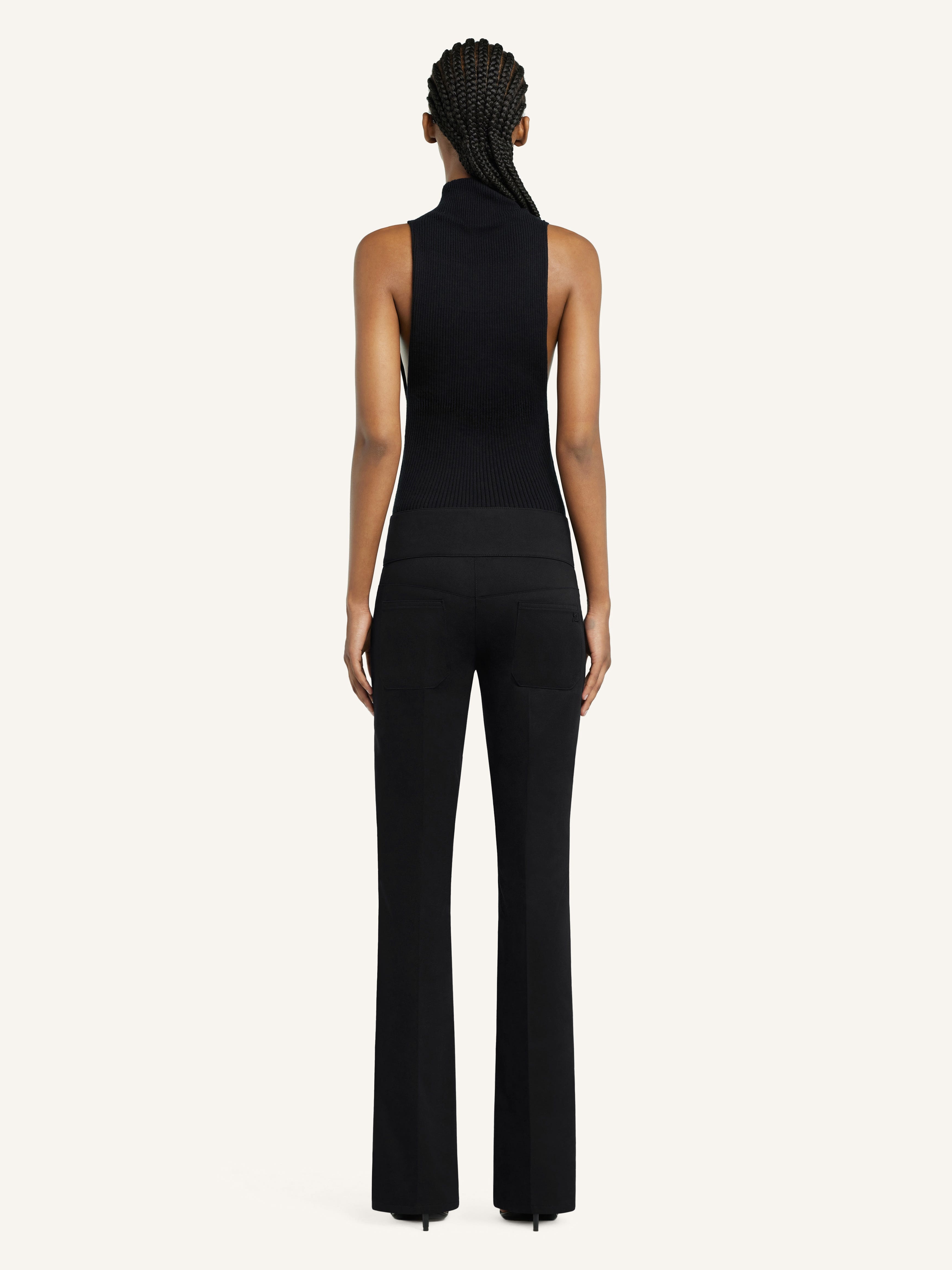 BELTED BOOTCUT PANTS - 4