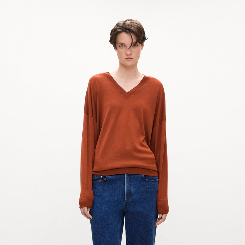 Oversized V-Neck Sweater in Regal Wool 4