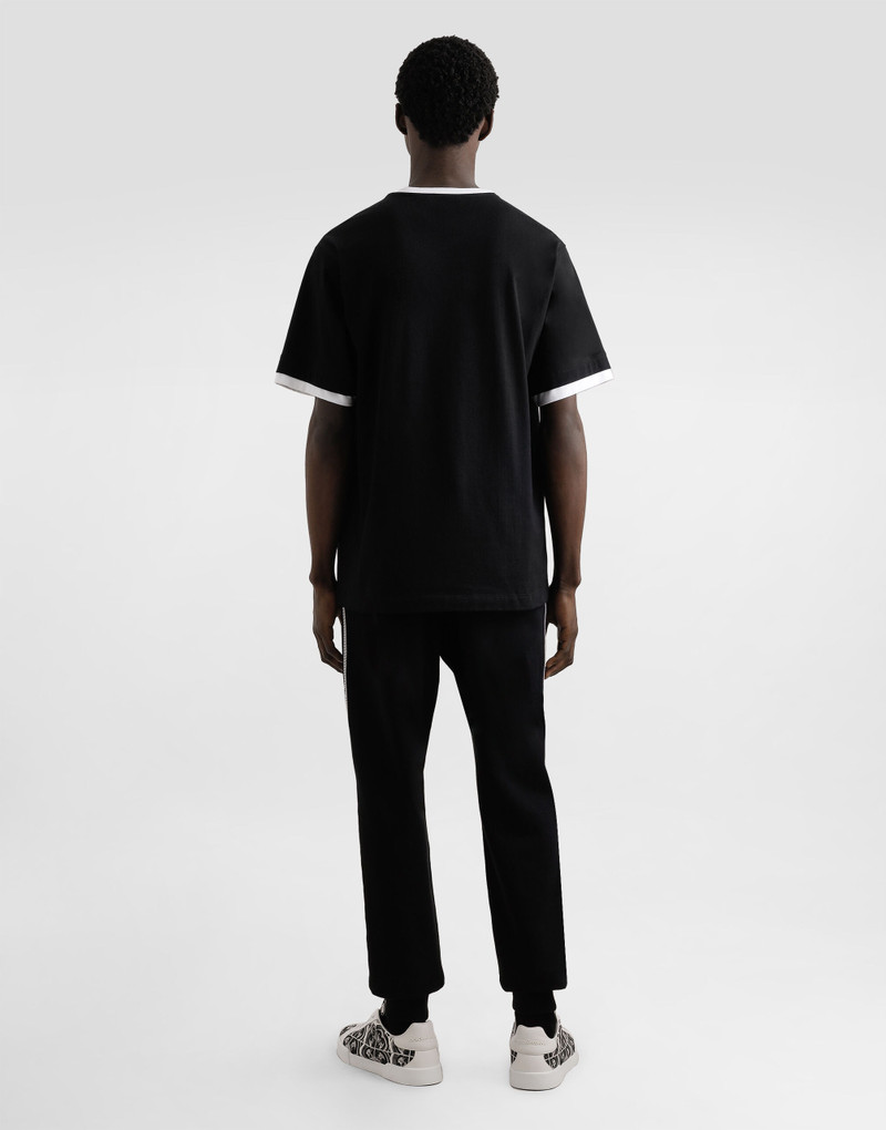 Jersey trousers with print and embroidery 3