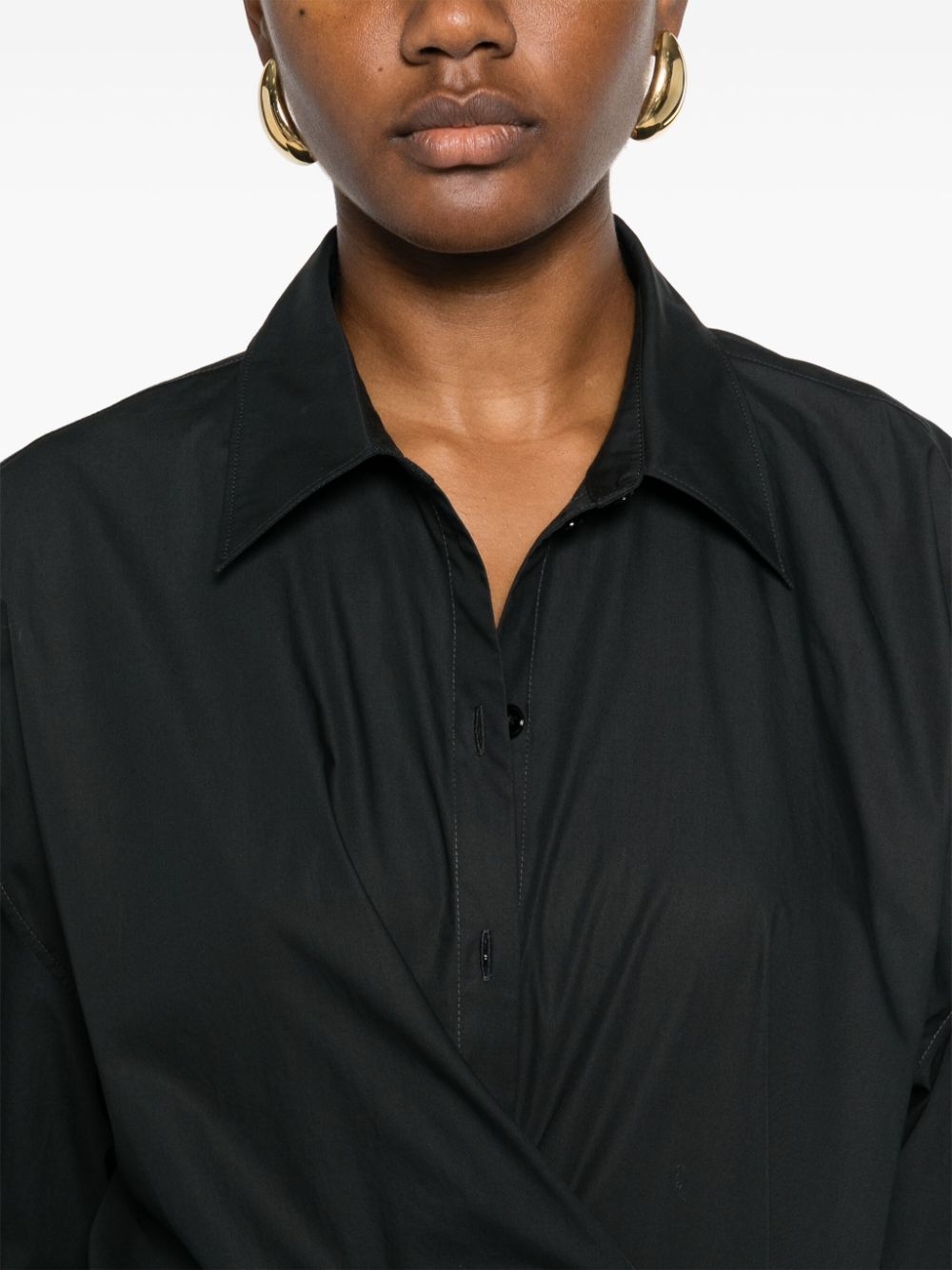 straight-collar twisted shirt - 5